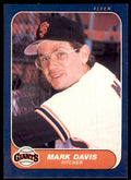 1986 Fleer Mark Davis Baseball Cards #537
