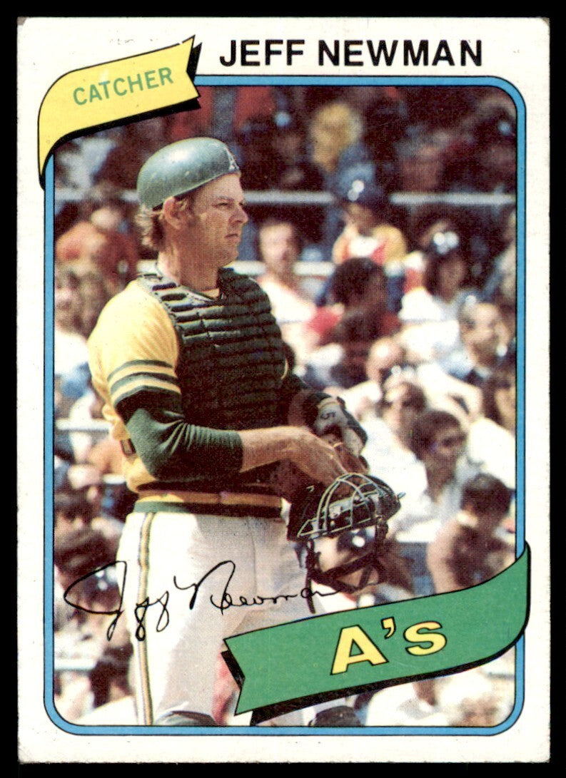 1980 TOPPS JEFF NEWMAN . OAKLAND ATHLETICS #34