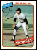 1980 TOPPS JIM SPENCER . NEW YORK YANKEES #278