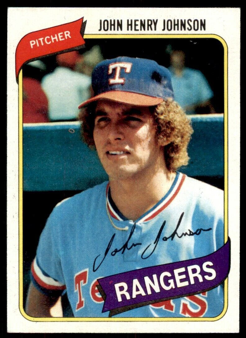1980 TOPPS JOHN HENRY JOHNSON . TEXAS RANGERS #173