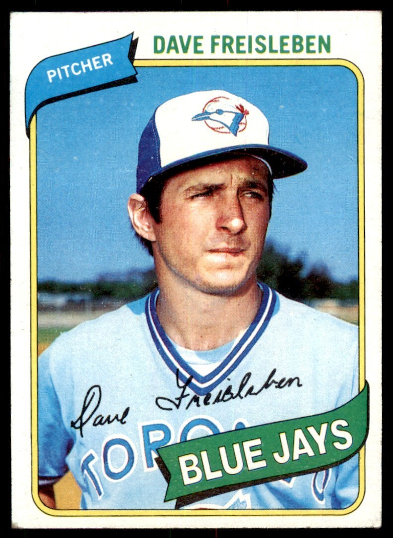 1980 TOPPS DAVE FREISLEBEN . TORONTO BLUE JAYS #382