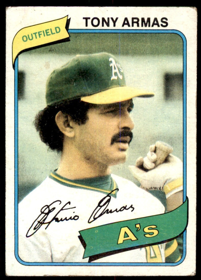 1980 TOPPS TONY ARMAS . OAKLAND ATHLETICS #391