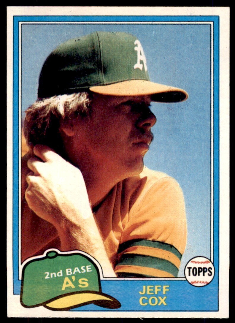 1981 TOPPS JEFF COX ROOKIE . OAKLAND ATHLETICS #133
