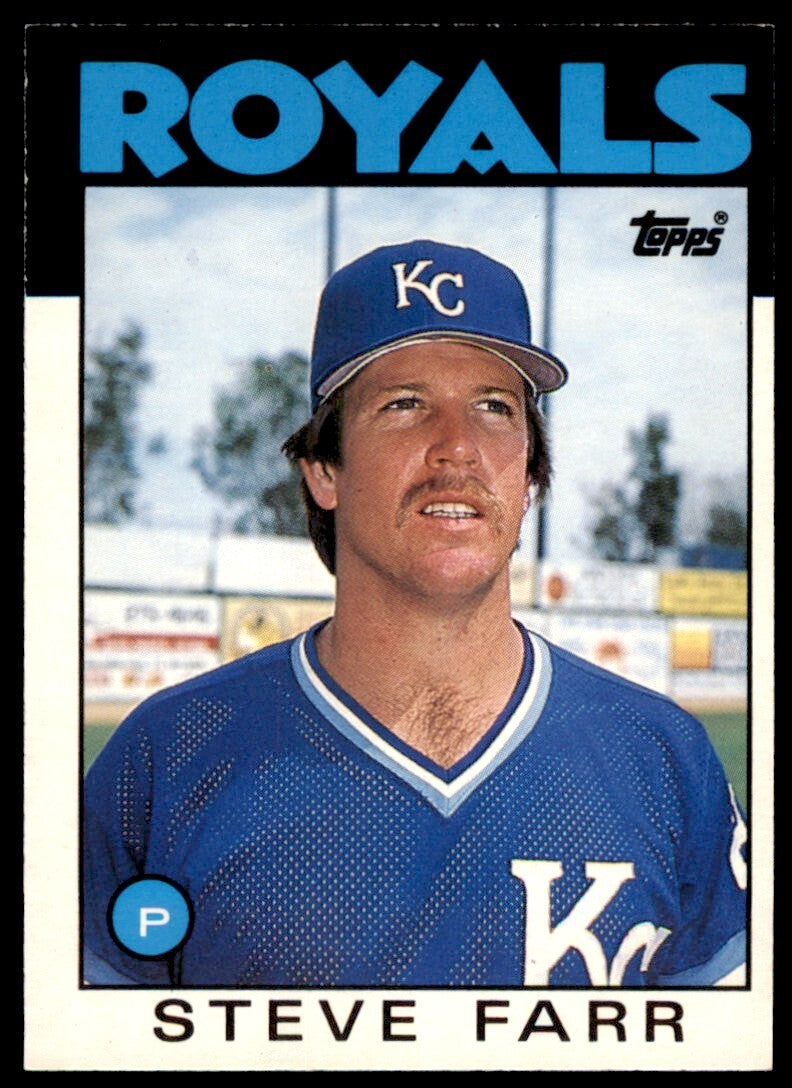1986 TOPPS TRADED STEVE FARR . KANSAS CITY ROYALS #35T