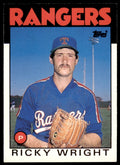 1986 TOPPS TRADED RICKY WRIGHT . TEXAS RANGERS #129T