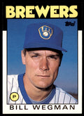 1986 TOPPS TRADED BILL WEGMAN . MILWAUKEE BREWERS #123T