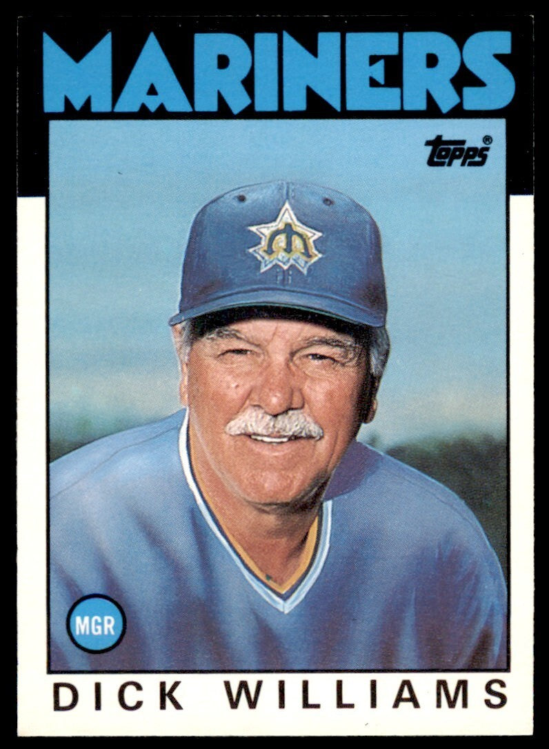1986 TOPPS TRADED DICK WILLIAMS . SEATTLE MARINERS #124T