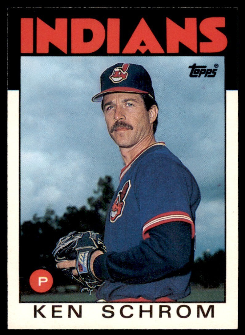 1986 TOPPS TRADED KEN SCHROM . CLEVELAND INDIANS #100T