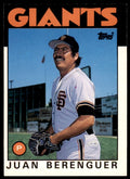 1986 TOPPS TRADED JUAN BERENGUER . SAN FRANCISCO GIANTS #9T