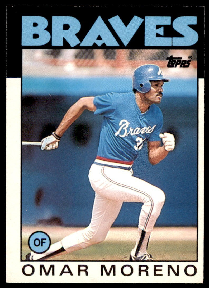1986 TOPPS TRADED OMAR MORENO . ATLANTA BRAVES #75T