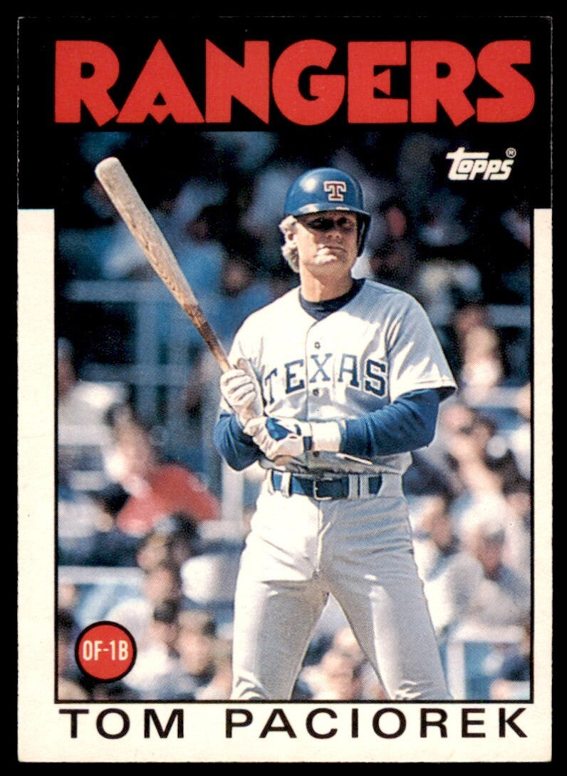1986 TOPPS TRADED TOM PACIOREK . TEXAS RANGERS #83T