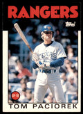 1986 TOPPS TRADED TOM PACIOREK . TEXAS RANGERS #83T