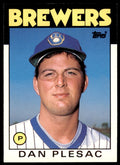1986 TOPPS TRADED DAN PLESAC . MILWAUKEE BREWERS #87T