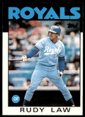 1986 TOPPS TRADED RUDY LAW . KANSAS CITY ROYALS #62T