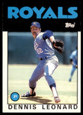 1986 TOPPS TRADED DENNIS LEONARD . KANSAS CITY ROYALS #65T