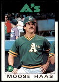 1986 TOPPS TRADED MOOSE HAAS . OAKLAND ATHLETICS #44T