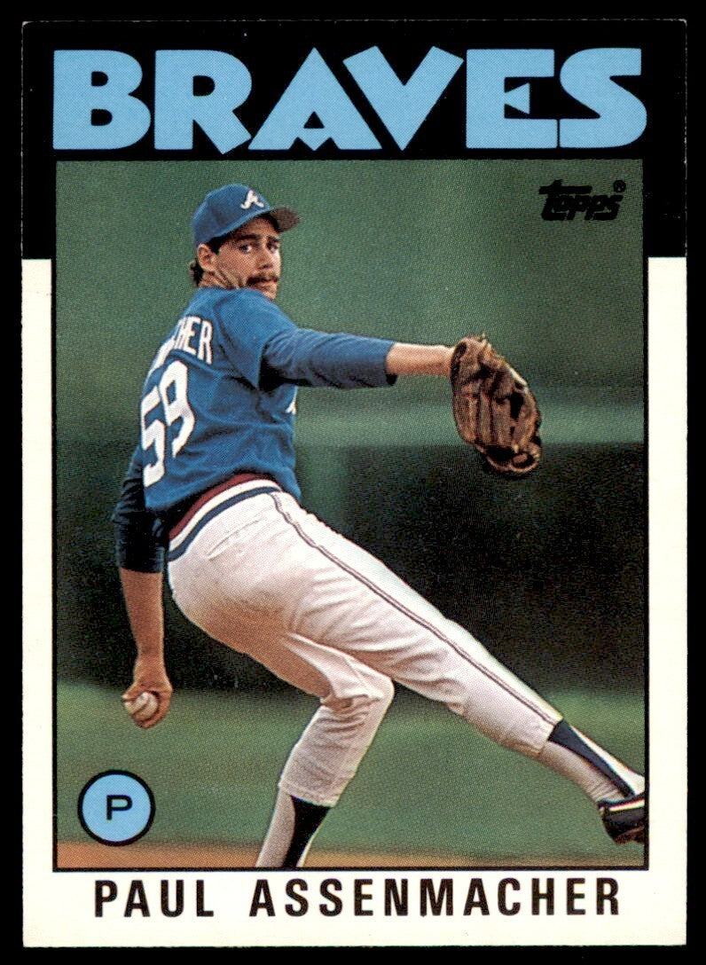 1986 TOPPS TRADED PAUL ASSENMACHER . ATLANTA BRAVES #4T