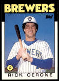 1986 TOPPS TRADED RICK CERONE . MILWAUKEE BREWERS #22T