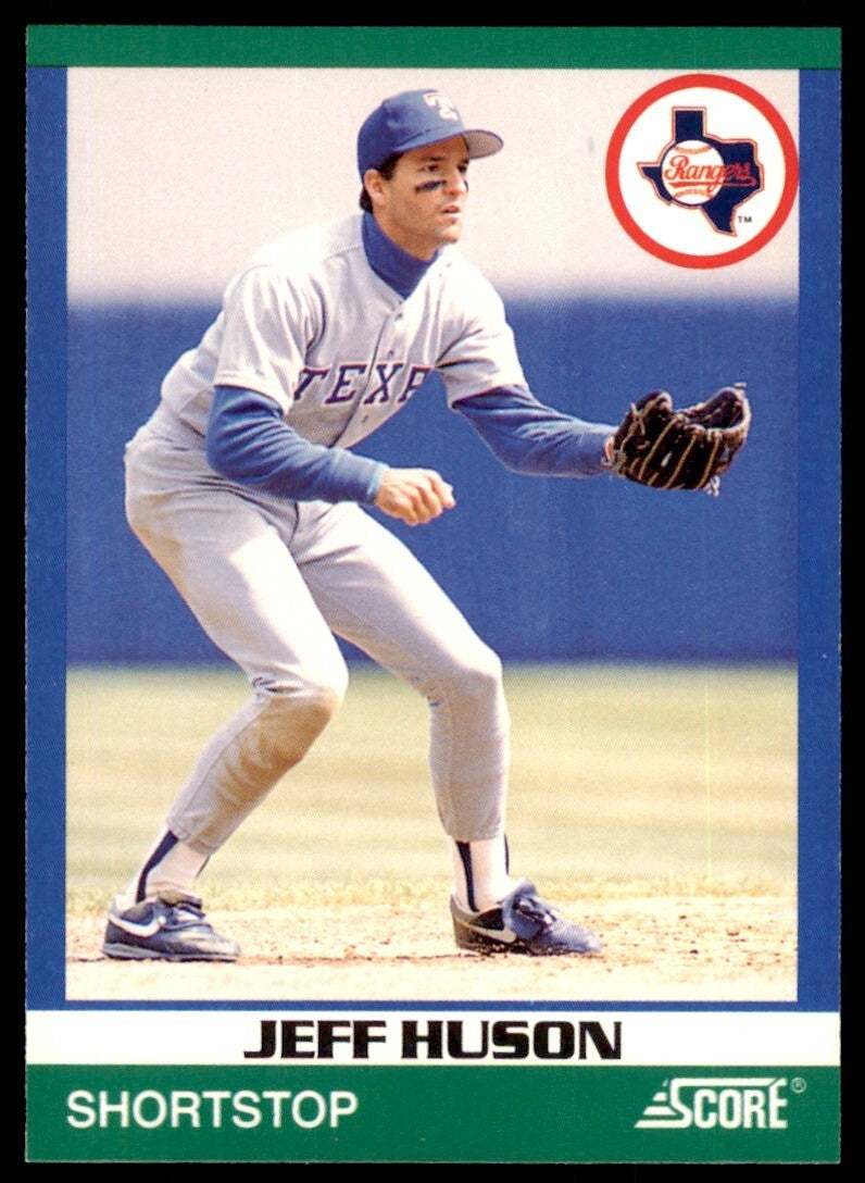 1991 SCORE 100 RISING STARS JEFF HUSON . TEXAS RANGERS #18
