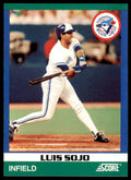 1991 SCORE 100 RISING STARS LUIS SOJO .  BLUE JAYS #43