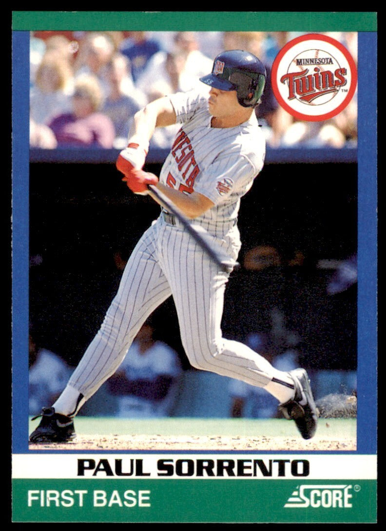 1991 SCORE 100 RISING STARS PAUL SORRENTO . MINNESOTA TWINS #44