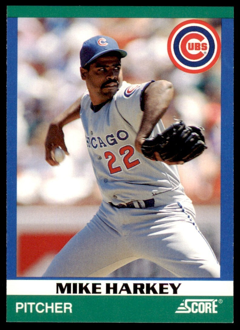 1991 SCORE 100 RISING STARS MIKE HARKEY . CHICAGO CUBS #63