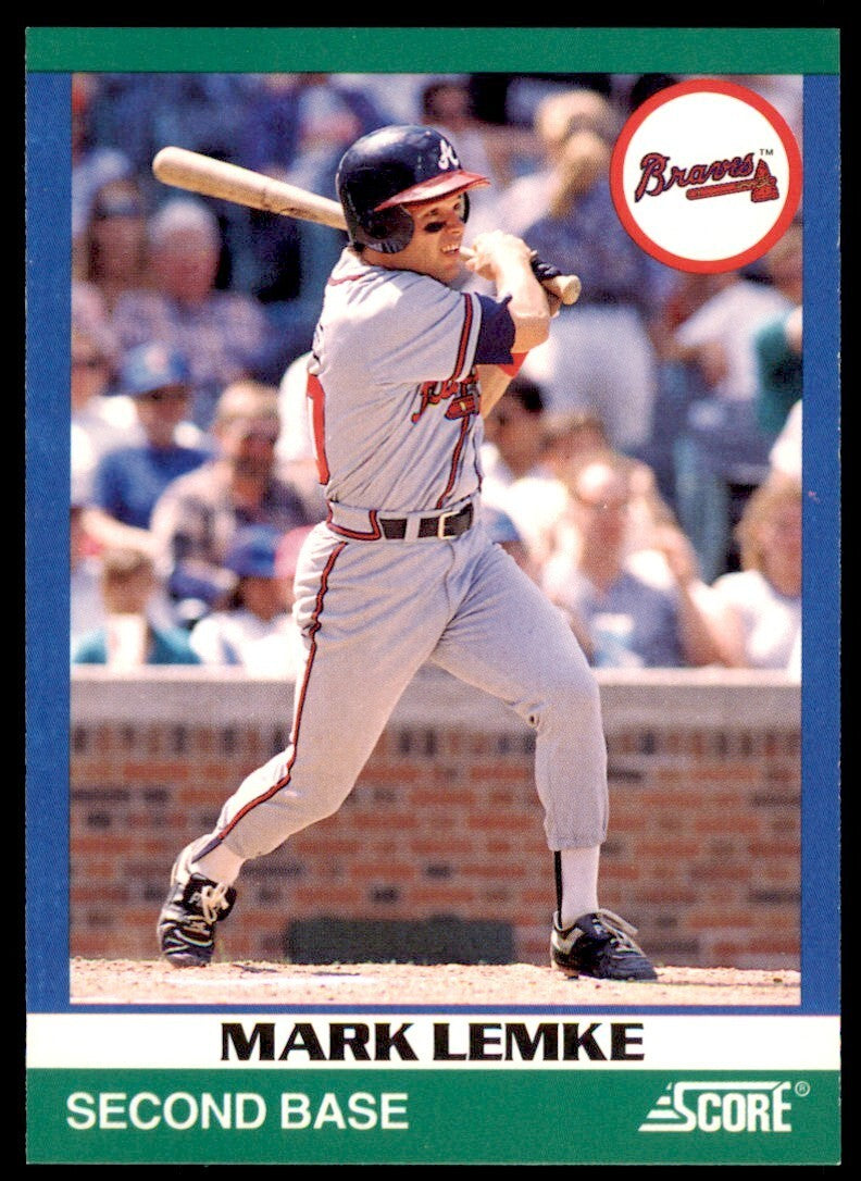 1991 SCORE 100 RISING STARS MARK LEMKE . ATLANTA BRAVES #89