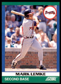 1991 SCORE 100 RISING STARS MARK LEMKE . ATLANTA BRAVES #89