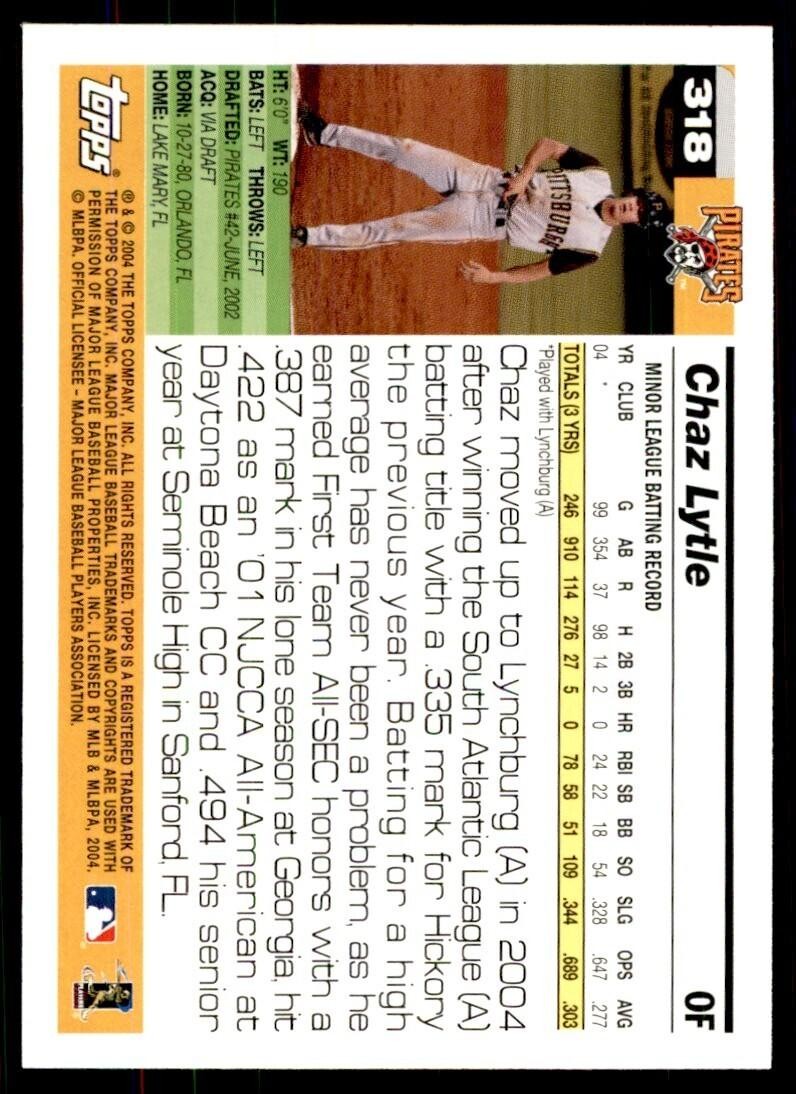 2005 TOPPS CHAZ LYTLE PITTSBURGH PIRATES #318
