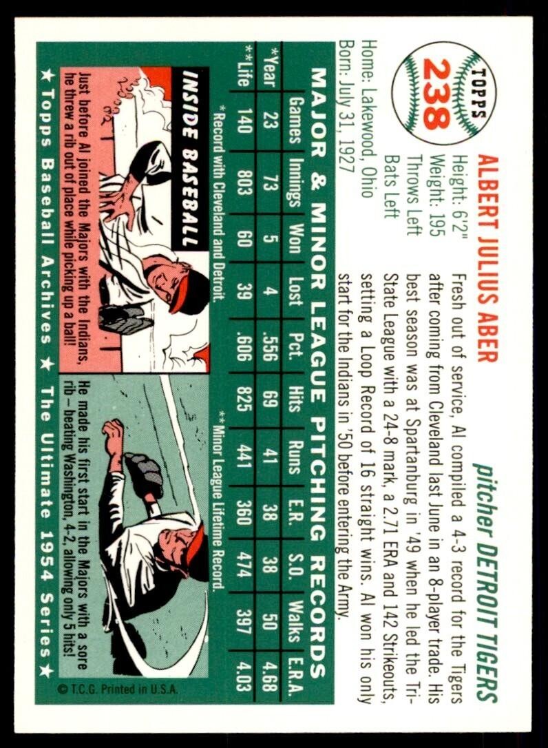 1994 Topps Archives 1954 Al Aber Baseball Cards #238