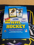 1991-92 Score NHL Hockey Series 2 Bilingual Edition Wax Box - 36 Packs
