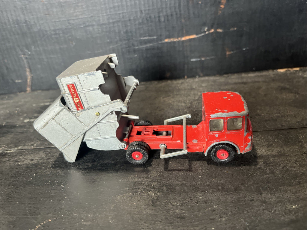 Vintage Matchbox Lesney King Size K-7 Refuse Truck - Red/Silver