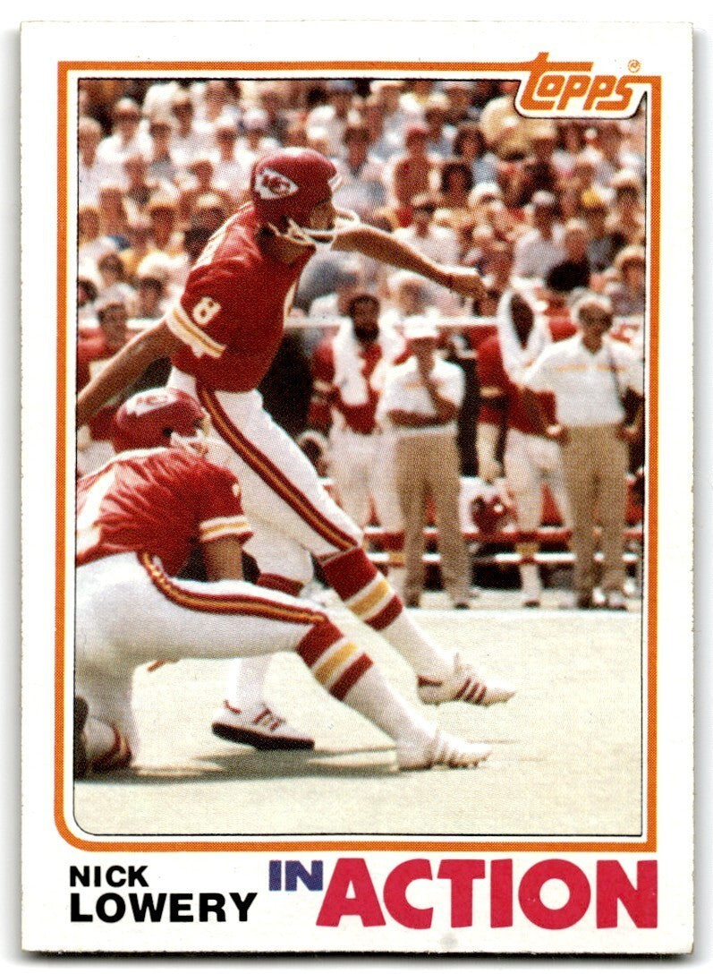1982 Topps Nick Lowery . Kansas City Chiefs #121