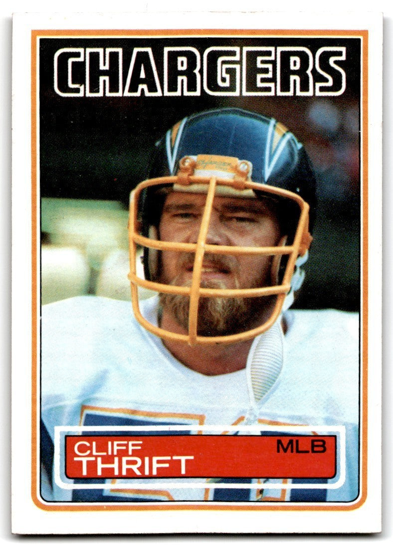 1983 Topps Cliff Thrift Rookie Football San Diego Chargers #380