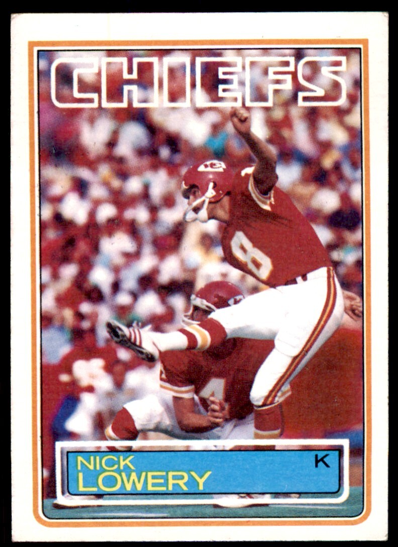 1983 Topps Nick Lowery . Kansas City Chiefs #290