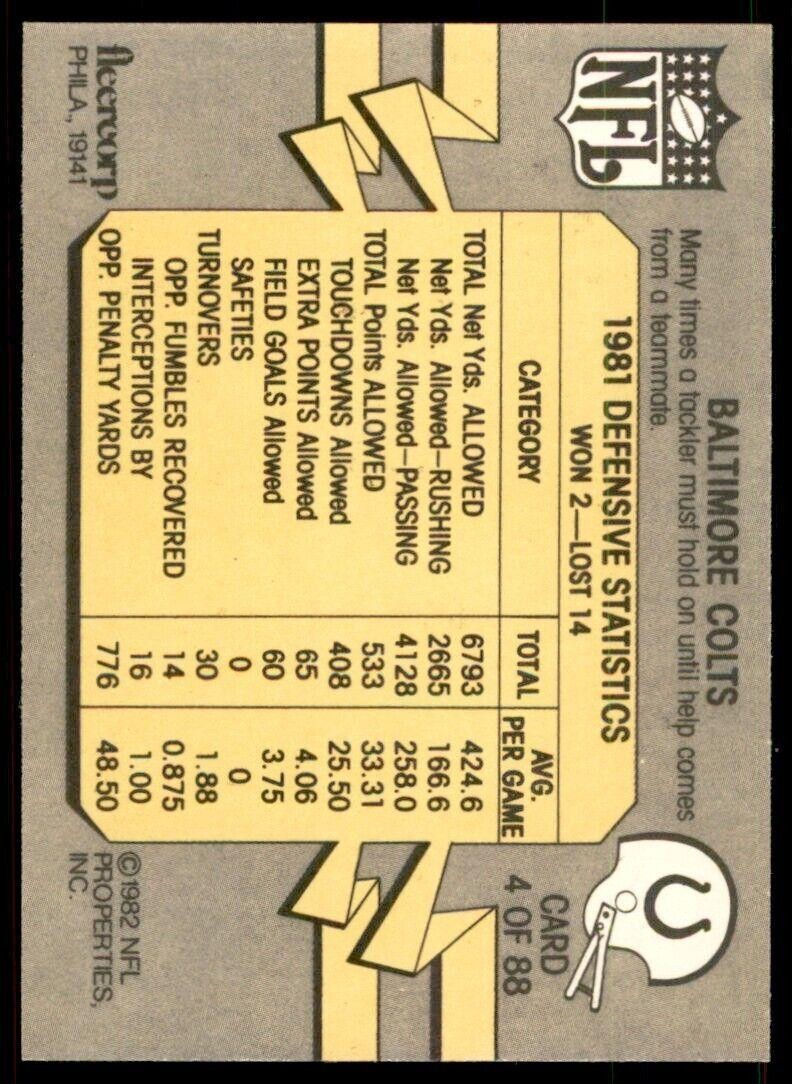 1982 Fleer Football LASSOING THE OPPONENT . #4