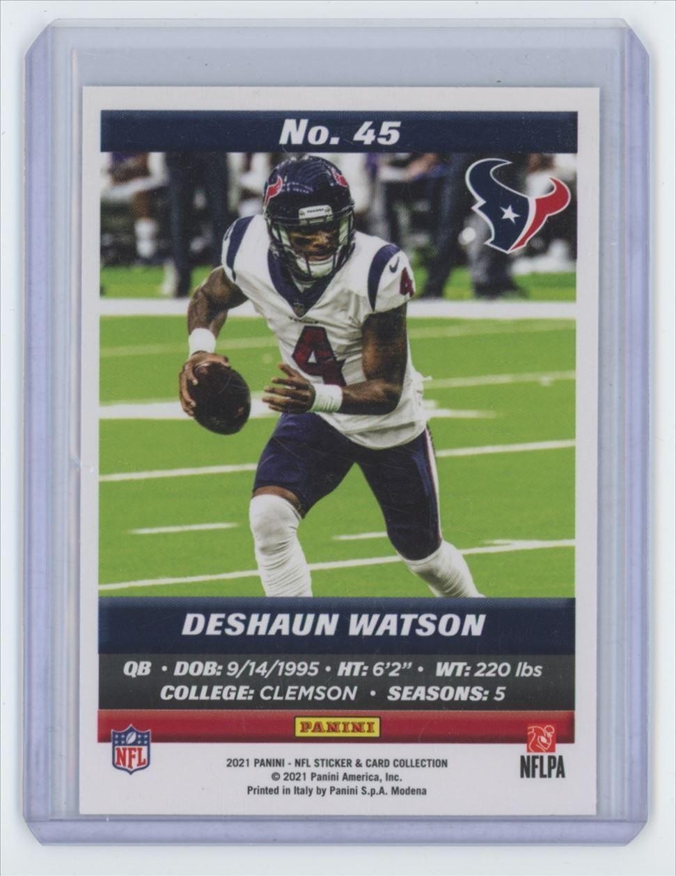2021 Panini Deshaun Watson Houston Texans #45
