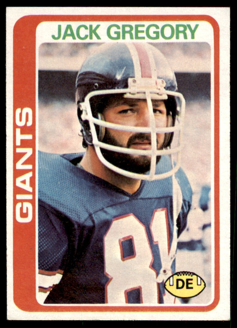 1978 TOPPS JACK GREGORY . NEW YORK GIANTS #159