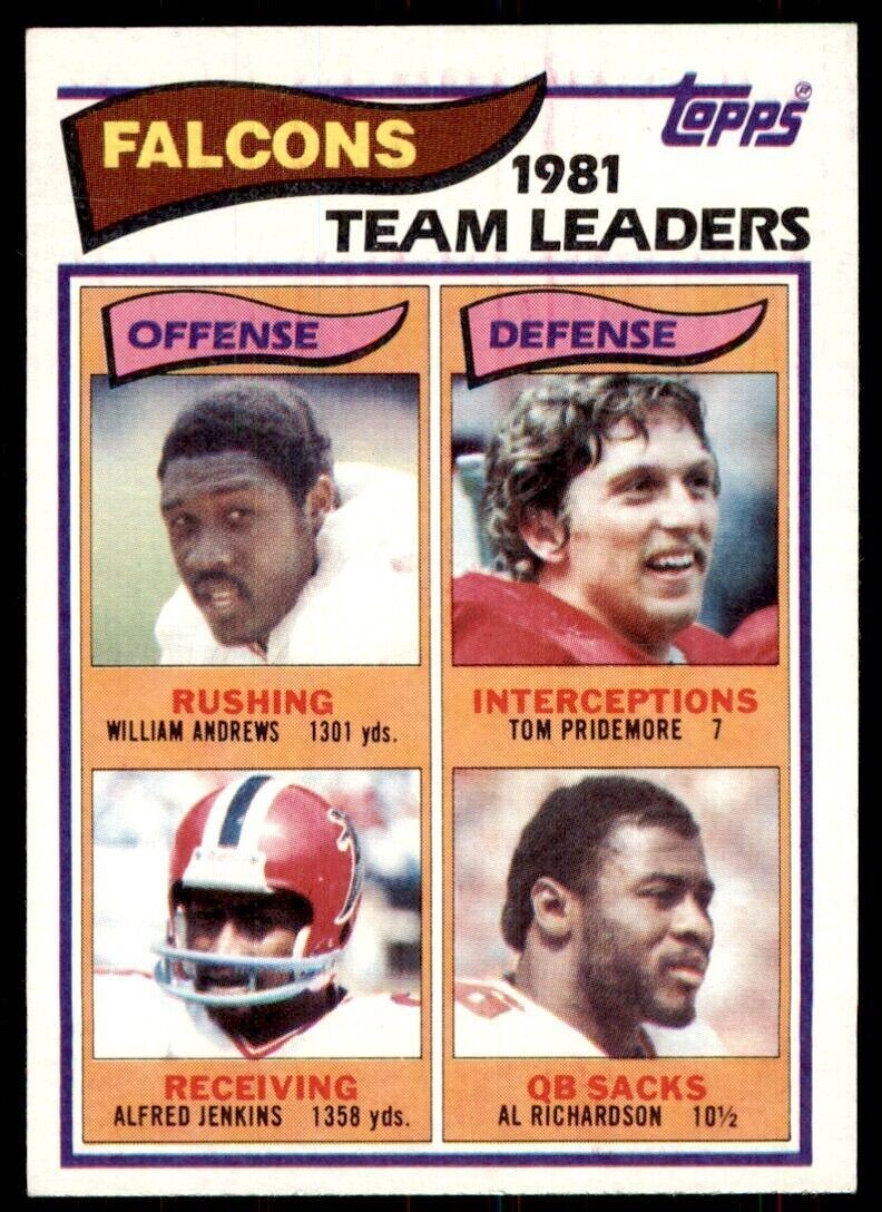 1982 Topps William Andrews/Tom Pridemore/Alfred Jenkins/Al Richardson Atlanta