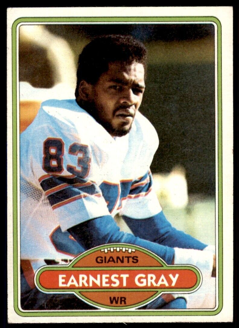 1980 TOPPS EARNEST GRAY ROOKIE . NEW YORK GIANTS #206