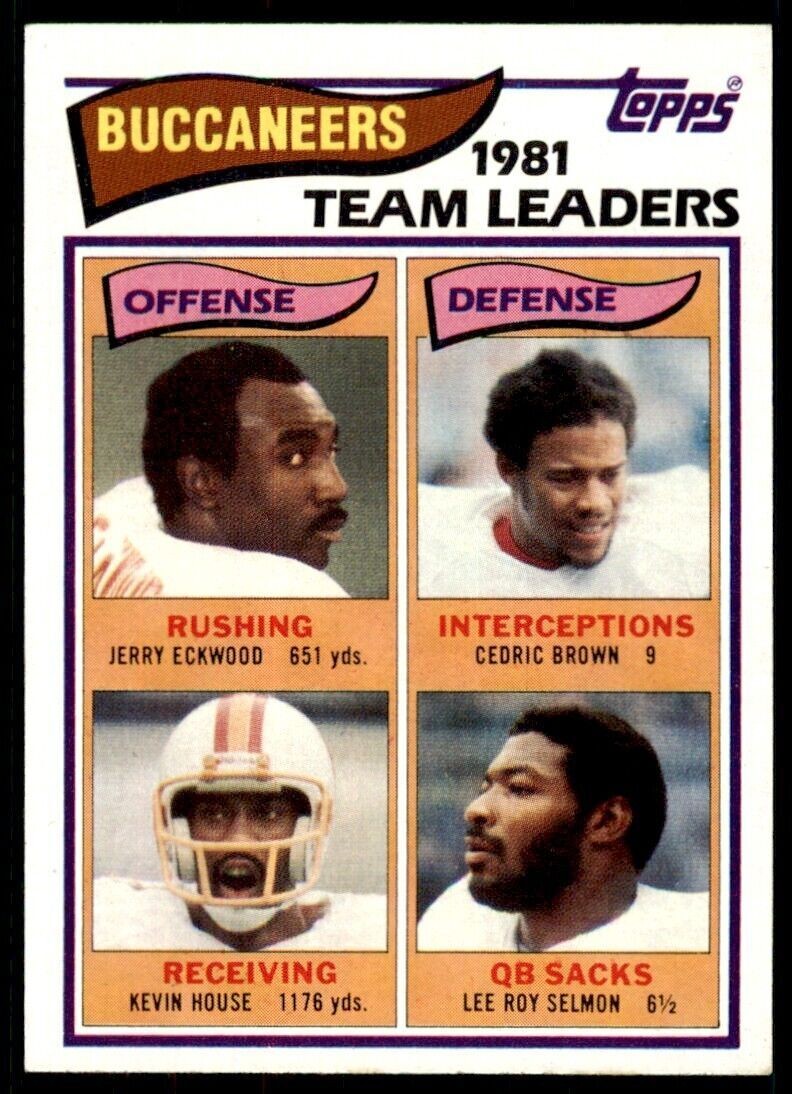 1982 Topps` Jerry Eckwood/Cedric Brown/Kevin House/Lee Roy Selmon Tampa Bay
