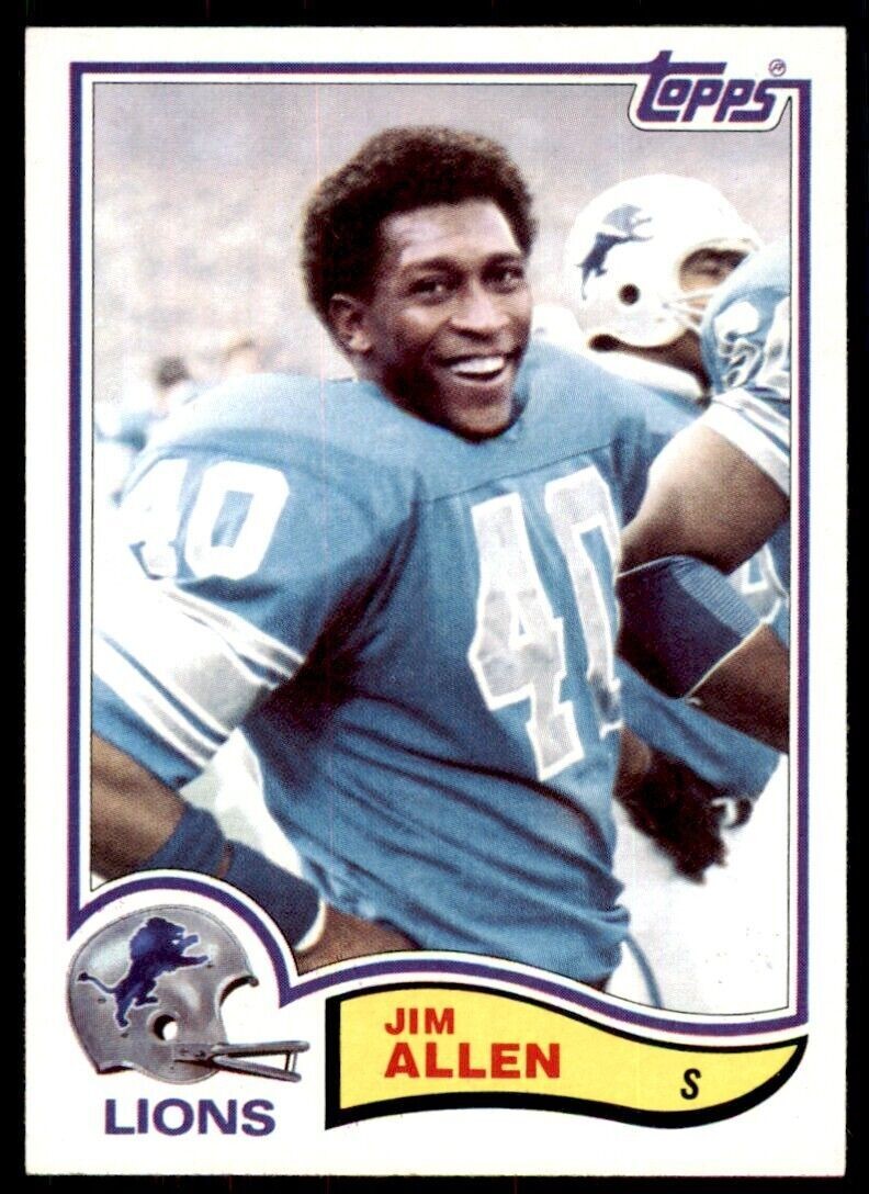 1982 Topps` Jim Allen Detroit Lions #334