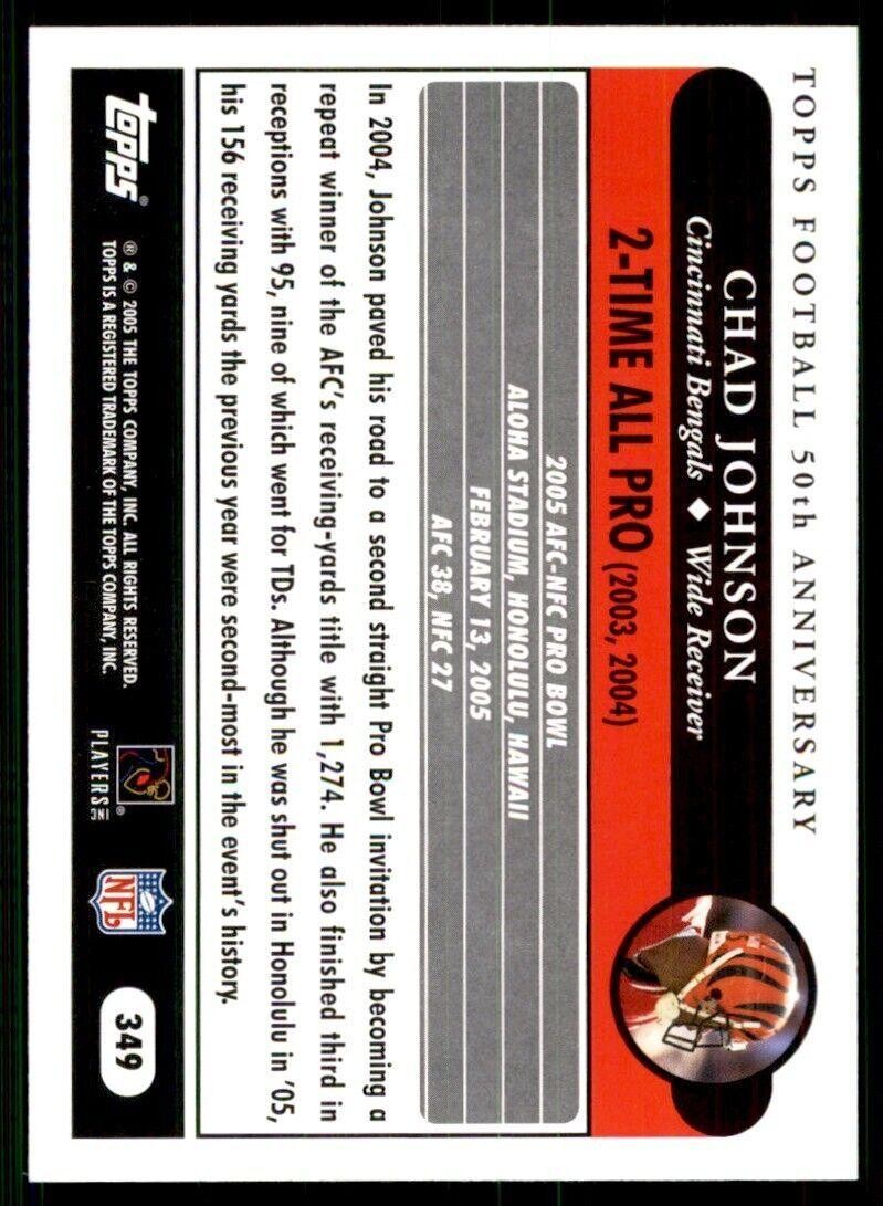 2005 Topps Chad Johnson Football Cards #349