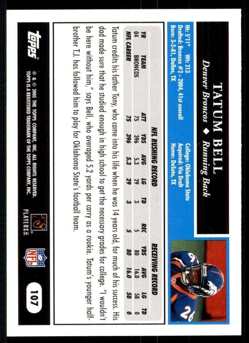 2005 Topps Tatum Bell #107