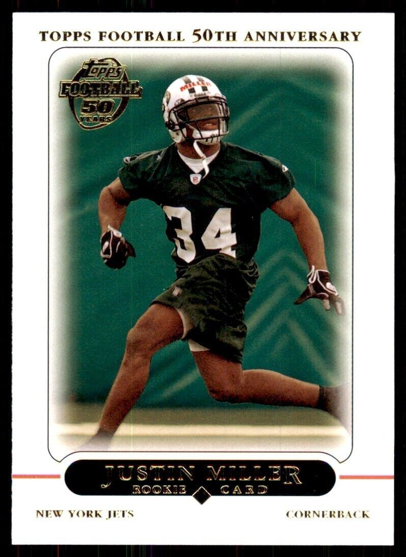 2005 Topps Justin Miller Football Cards #384