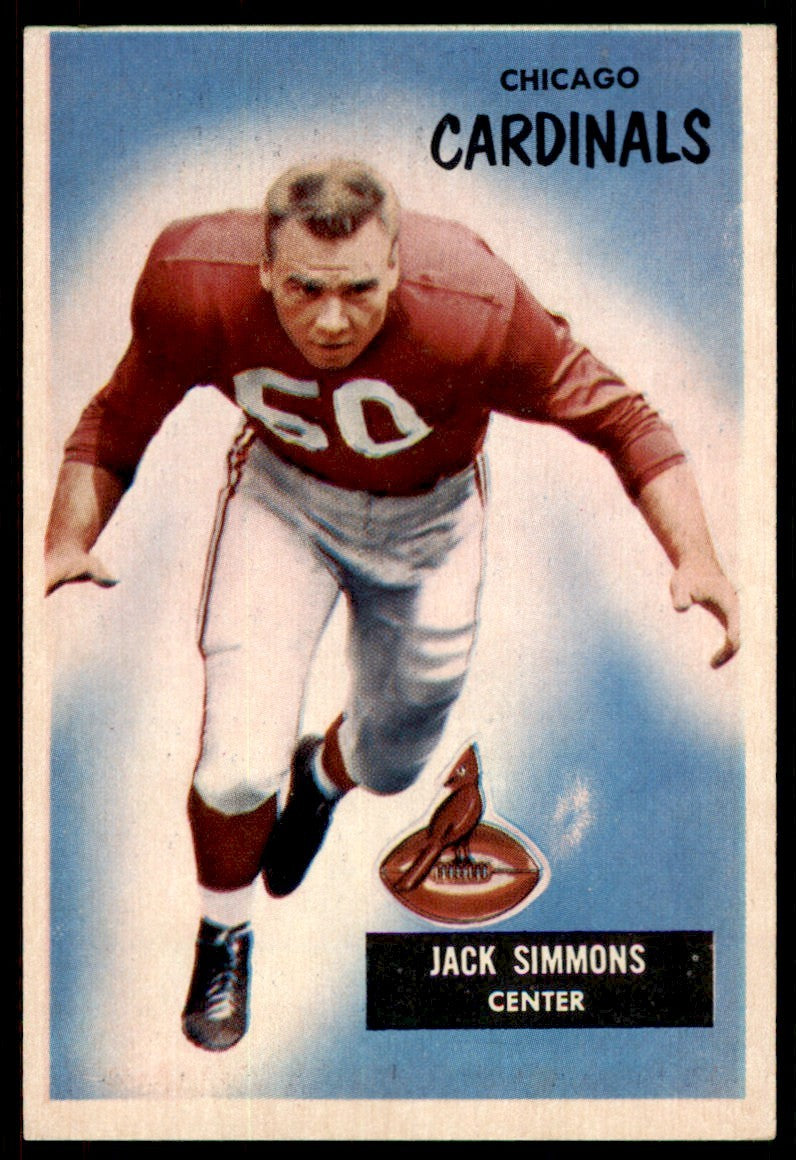 1955 BOWMAN FOOTBALL JACK SIMMONS . CHICAGO CARDINALS #27