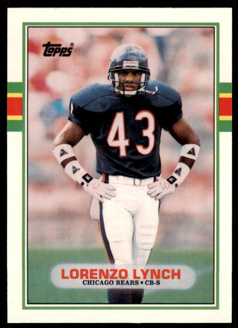 1989 TOPPS TRADED LORENZO LYNCH ROOKIE . CHICAGO BEARS #42T