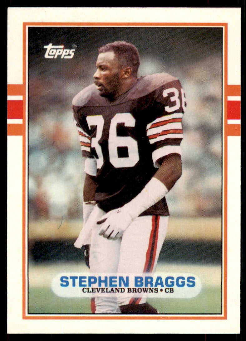 1989 TOPPS TRADED STEPHEN BRAGGS ROOKIE . CLEVELAND BROWNS #127T