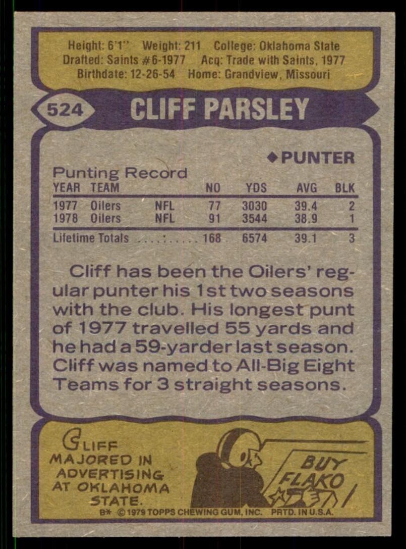1979 Topps Cliff Parsley Rookie Houston Oilers #524