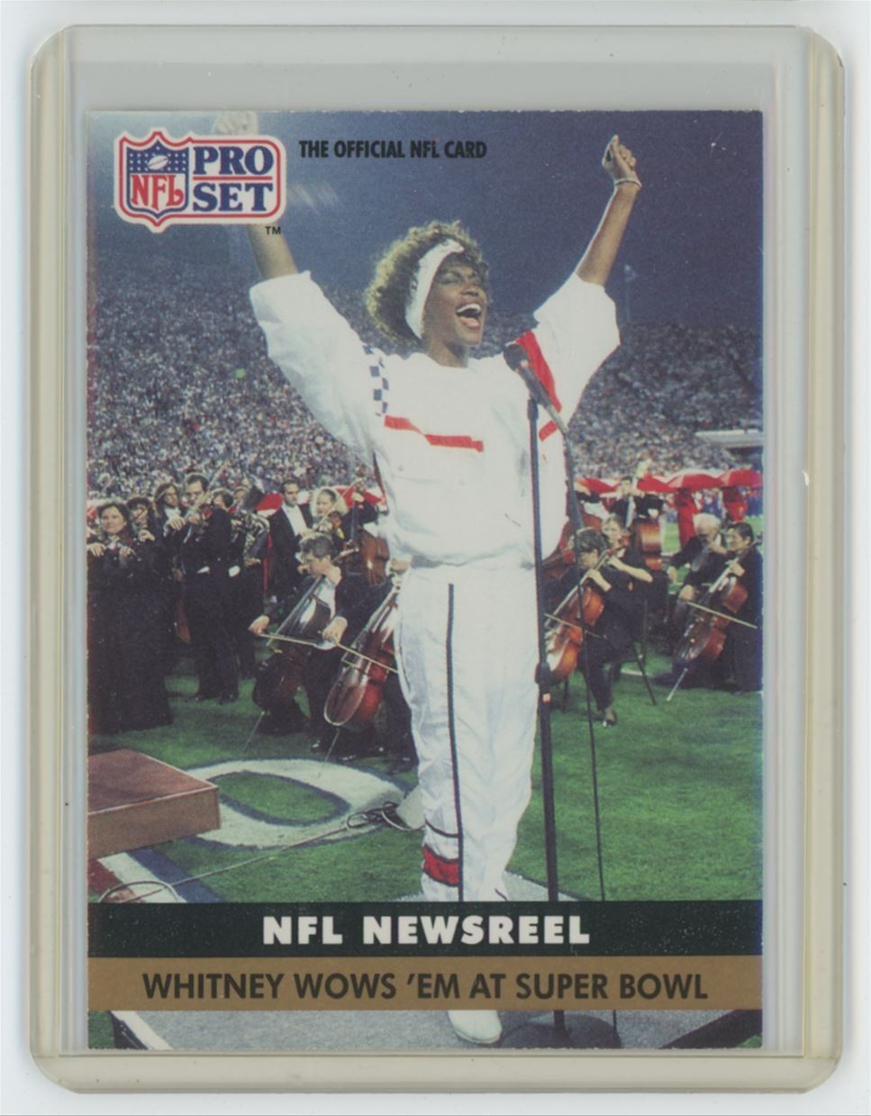 1991 PRO SET WHITNEY WOWS 'EM AT SUPER BOWL . NFL NEWSREEL #350
